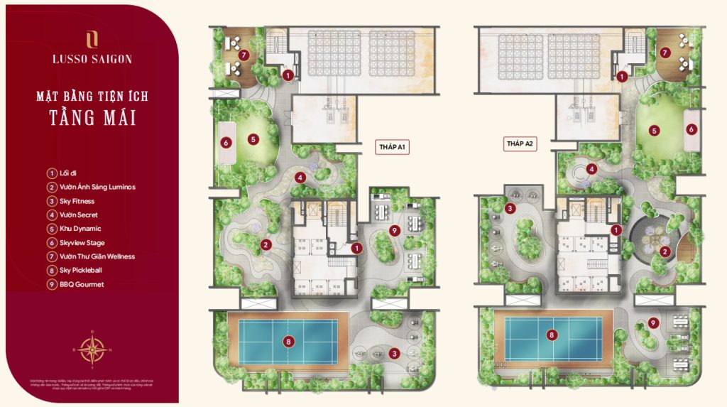 Mặt Bằng Tầng Mái Lusso SaiGon