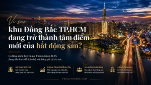Skyline khu Đông Bắc TP.HCM về đêm với hạ tầng phát triển mạnh và các trục giao thông lớn